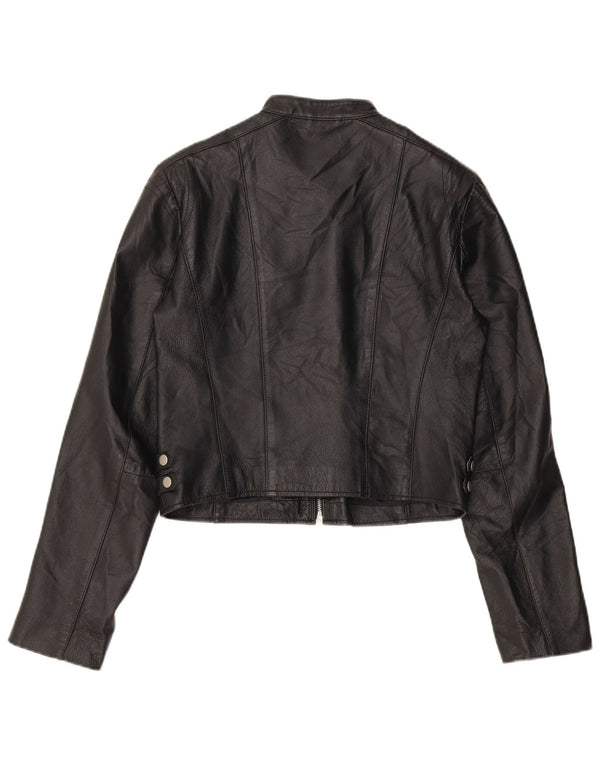 Conbipel ženska kratka kožna biciklistička jakna IT 44 srednje crna koža