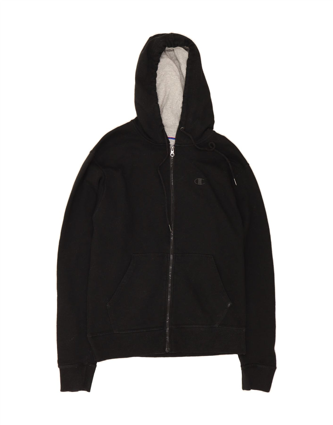 CHAMPION Mens Zip Hoodie Sweater Small Black Cotton Vintage Champion and Second-Hand Champion from Messina Hembry 