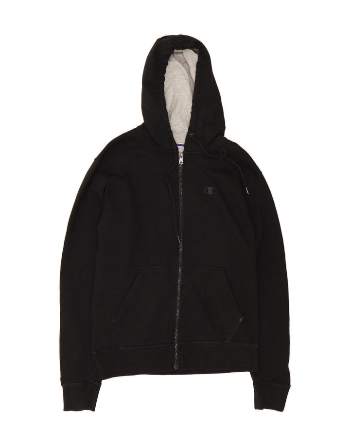 CHAMPION Mens Zip Hoodie Sweater Small Black Cotton Vintage Champion and Second-Hand Champion from Messina Hembry 