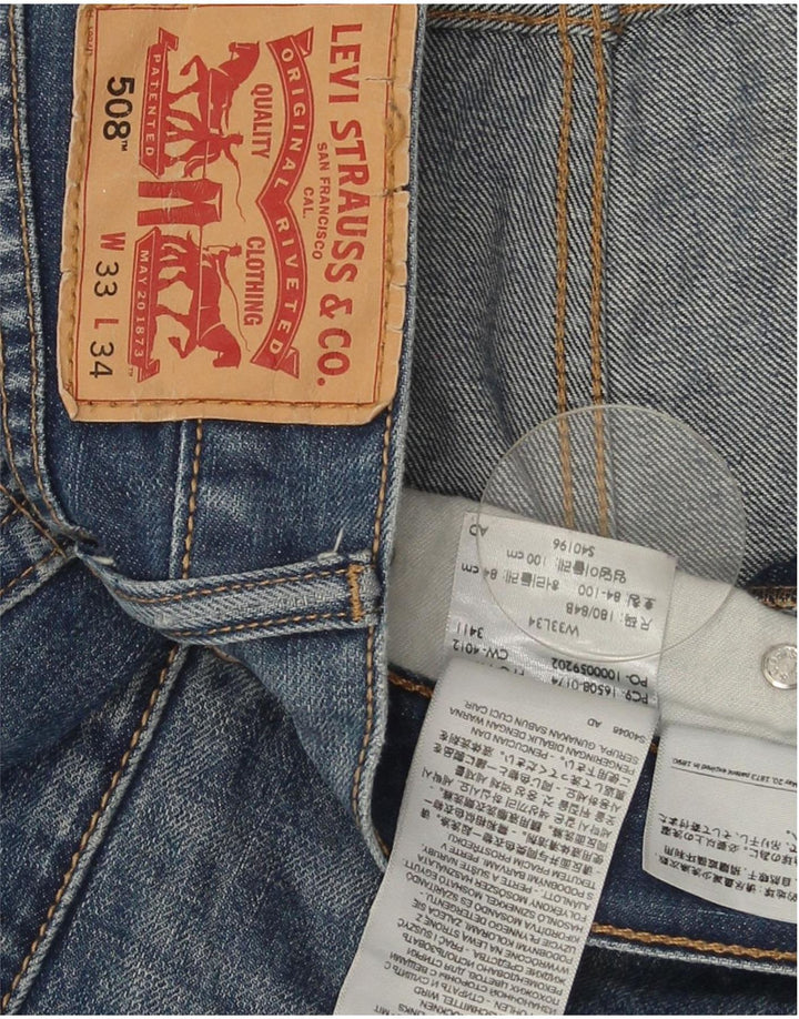 Levi's Mens 508 Regular Tapered Jeans W33 L34 Plavi pamuk