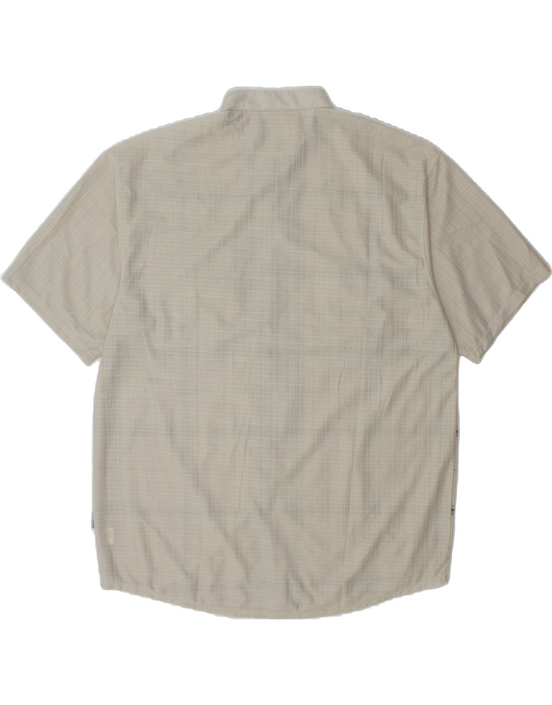 VINTAGE Mens Short Sleeve Shirt 2XL Grey Check Cotton Vintage Vintage and Second-Hand Vintage from Messina Hembry 
