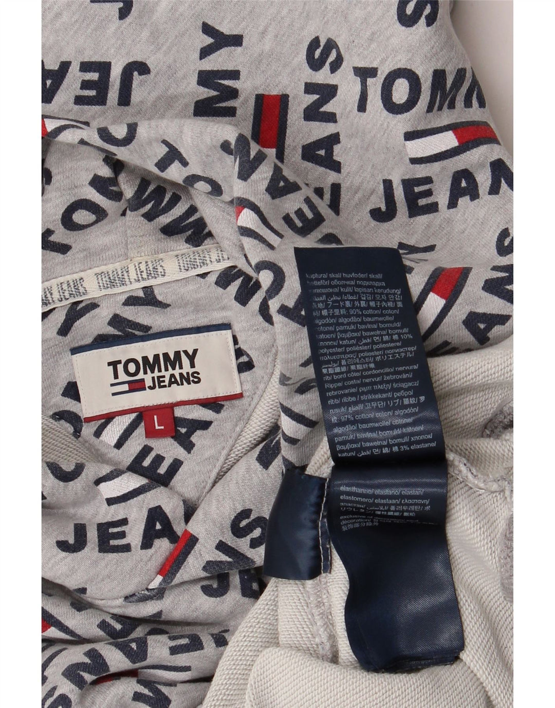 TOMMY HILFIGER Muška majica s kapuljačom s kapuljačom, veliki sivi pamuk