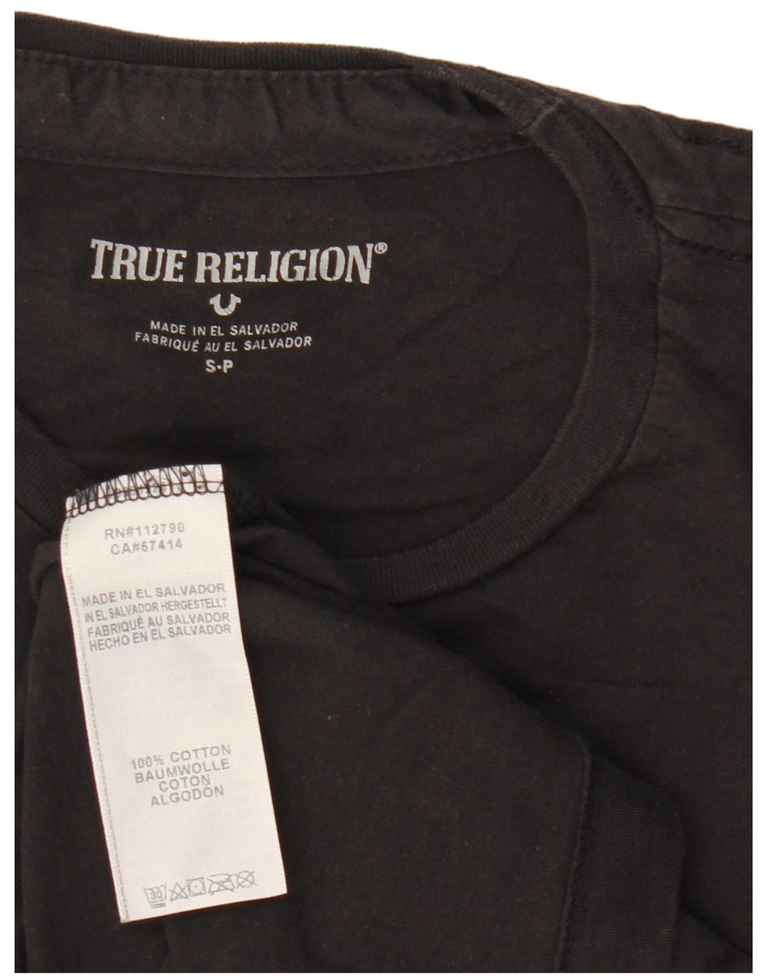 True Religion muška majica kratkih rukava s grafičkim motivima, mali crni pamuk