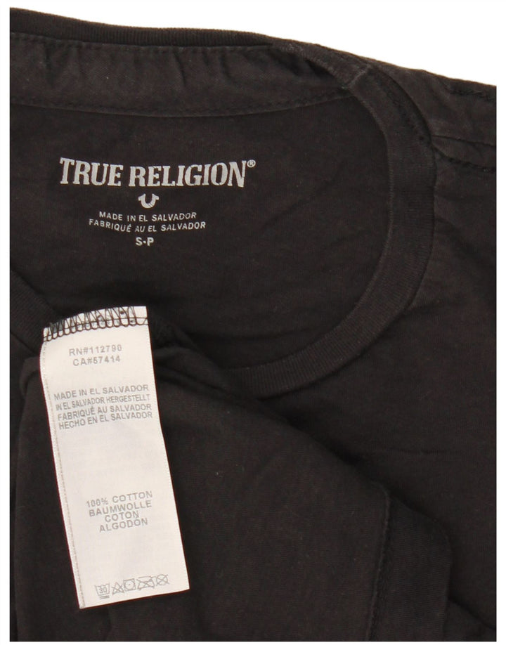 True Religion muška majica kratkih rukava s grafičkim motivima, mali crni pamuk