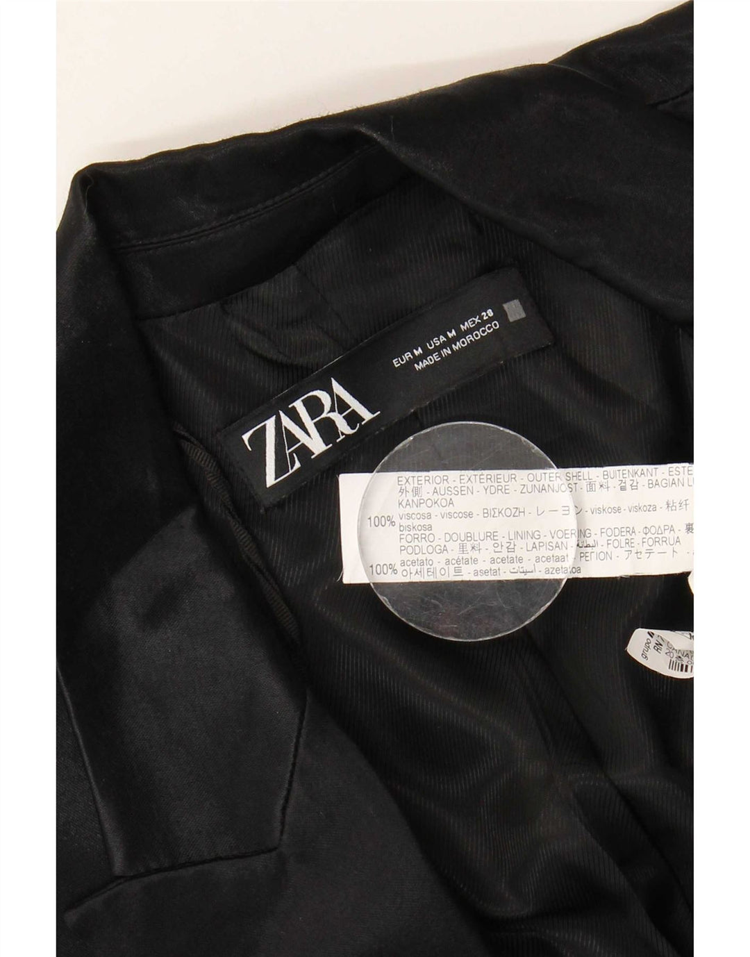 Zara ženski otvoreni sako jakna UK 14 Srednja crna viskoza