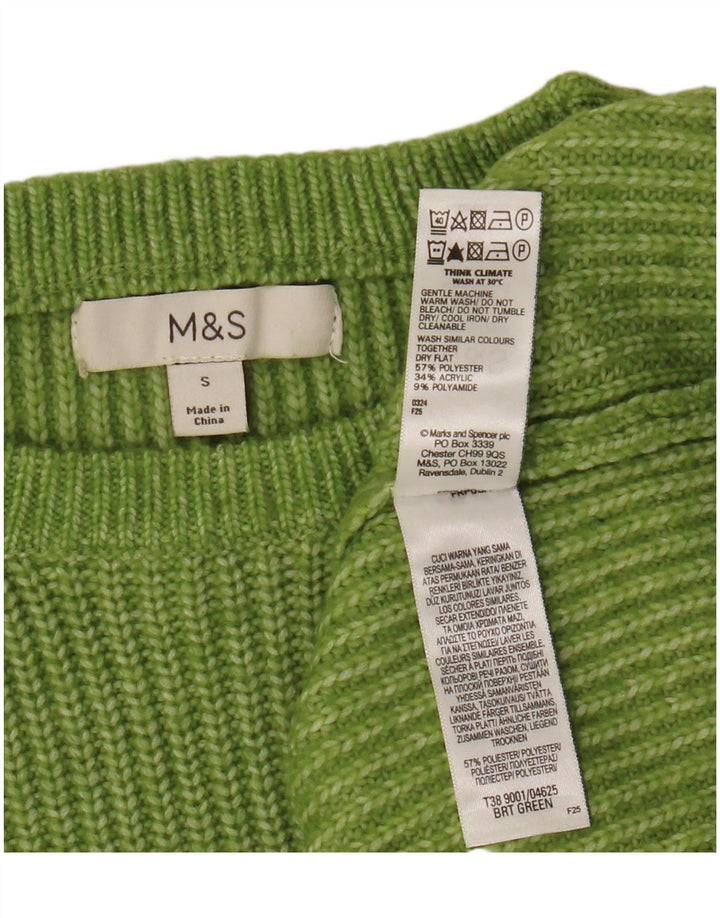 Marks & Spencer ženski džemper s veznim izrezom UK 10 Mali zeleni poliester