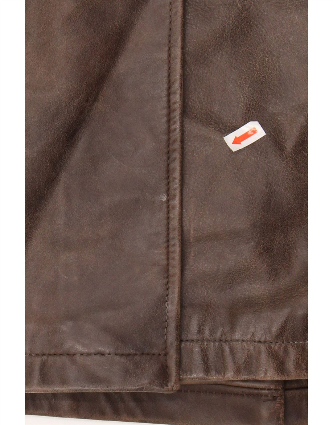 BENETTON Womens Leather Coat UK 16 Large Brown Leather