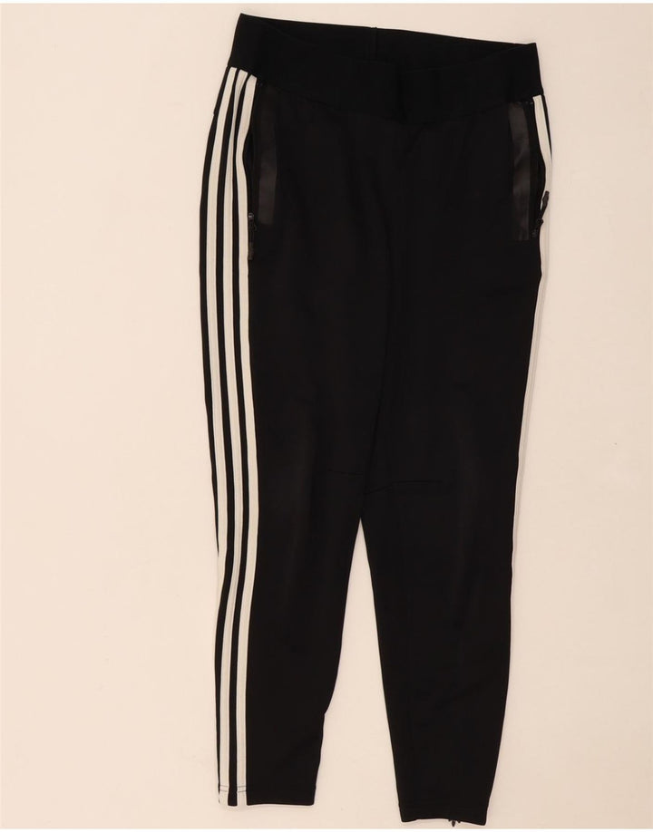 ADIDAS Womens Crop Tracksuit Trousers UK 8/10 Small  Black Polyester