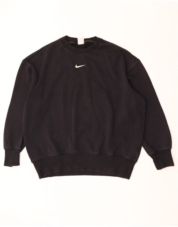 Mali crni pamučni džemperi Nike širokog kroja