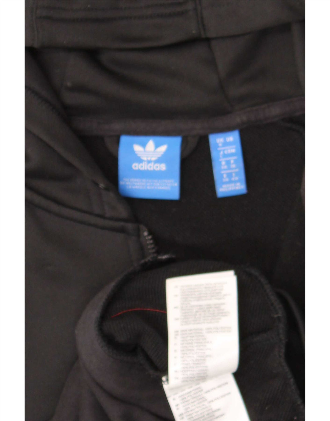 Adidas ženski pulover s kapuljačom s patentnim zatvaračem UK 8 mali crni poliester