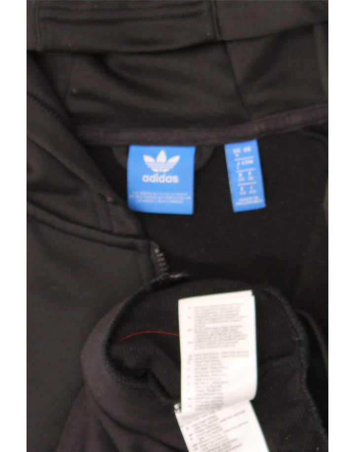 Adidas ženski pulover s kapuljačom s patentnim zatvaračem UK 8 mali crni poliester