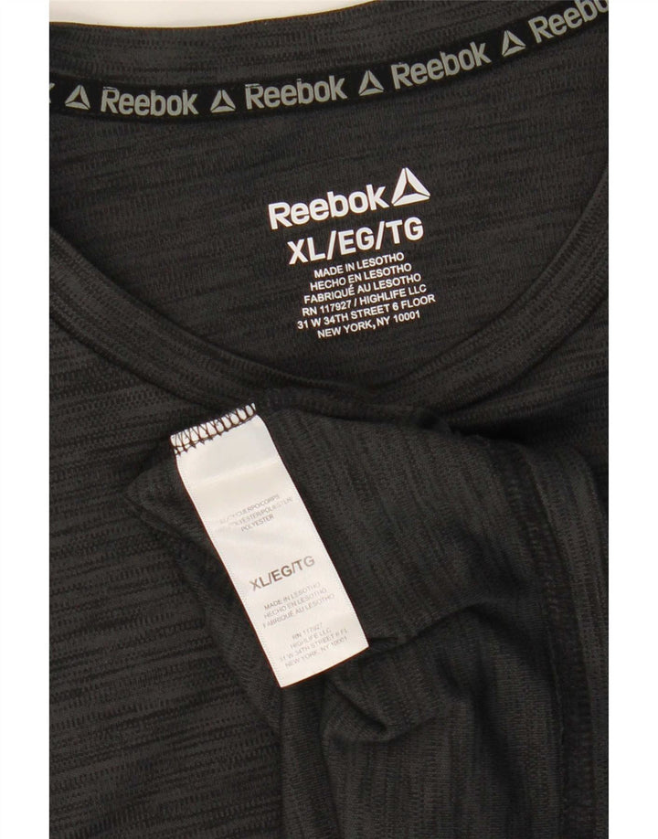 Reebok muška majica kratkih rukava XL sivi flekasti poliester