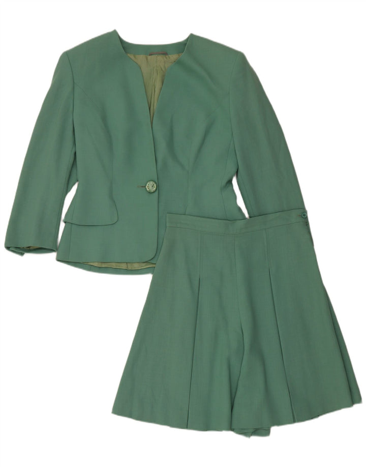 Vintage ženski set od 2 komada s 1 gumbom UK 12 Srednji W28 Zeleni acetat