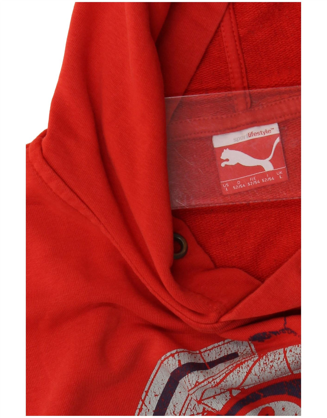 PUMA Mens Graphic Hoodie Jumper Large Red