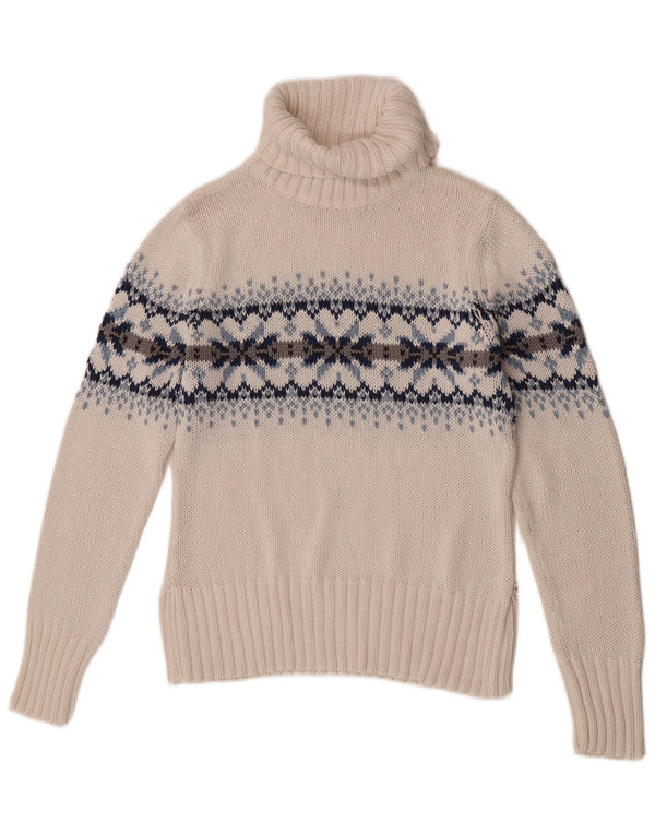 Tom Tailor ženski džemper s rol izrezom UK 14 Large White Fair Isle