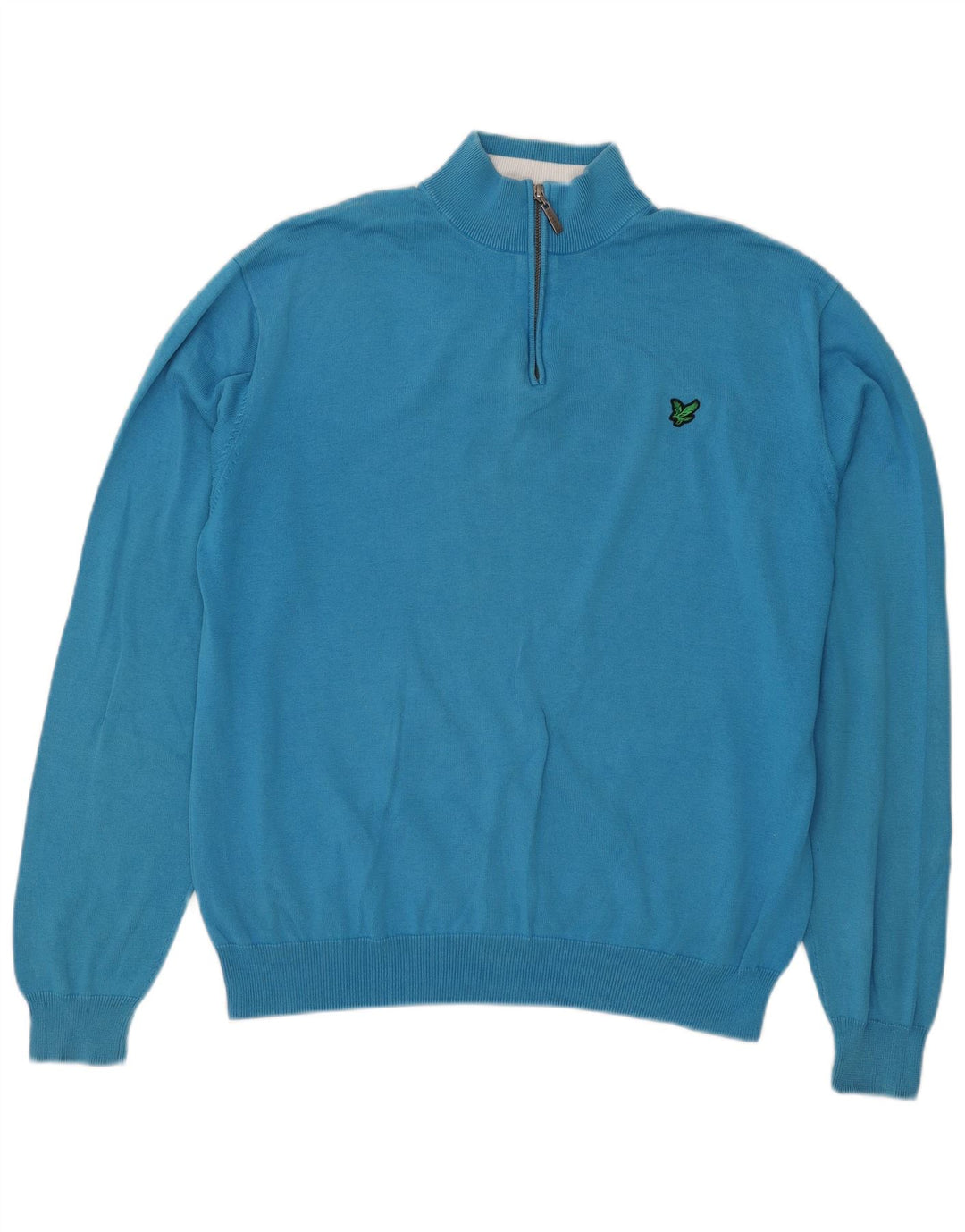 Lyle & Scott muški pulover s izrezom s patentnim zatvaračem XL plavi pamuk