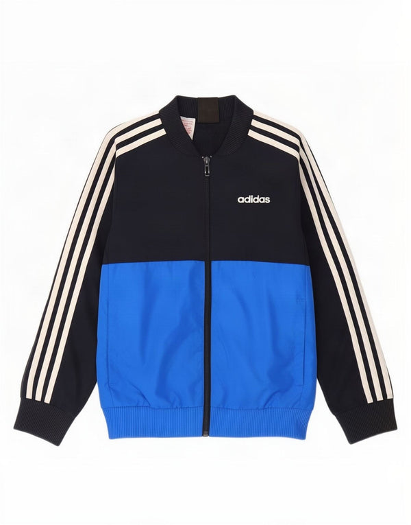 Gornja jakna od trenirke Adidas za dječake 7-8 godina, poliester plave boje