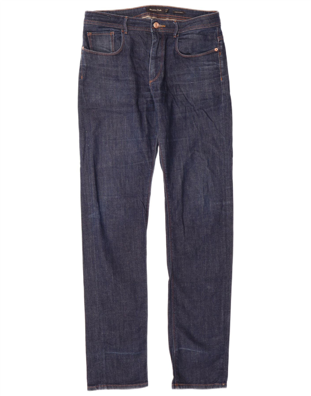 MASSIMO DUTTI Muške uske traperice EU 38 male W30 L34 tamnoplavi pamuk