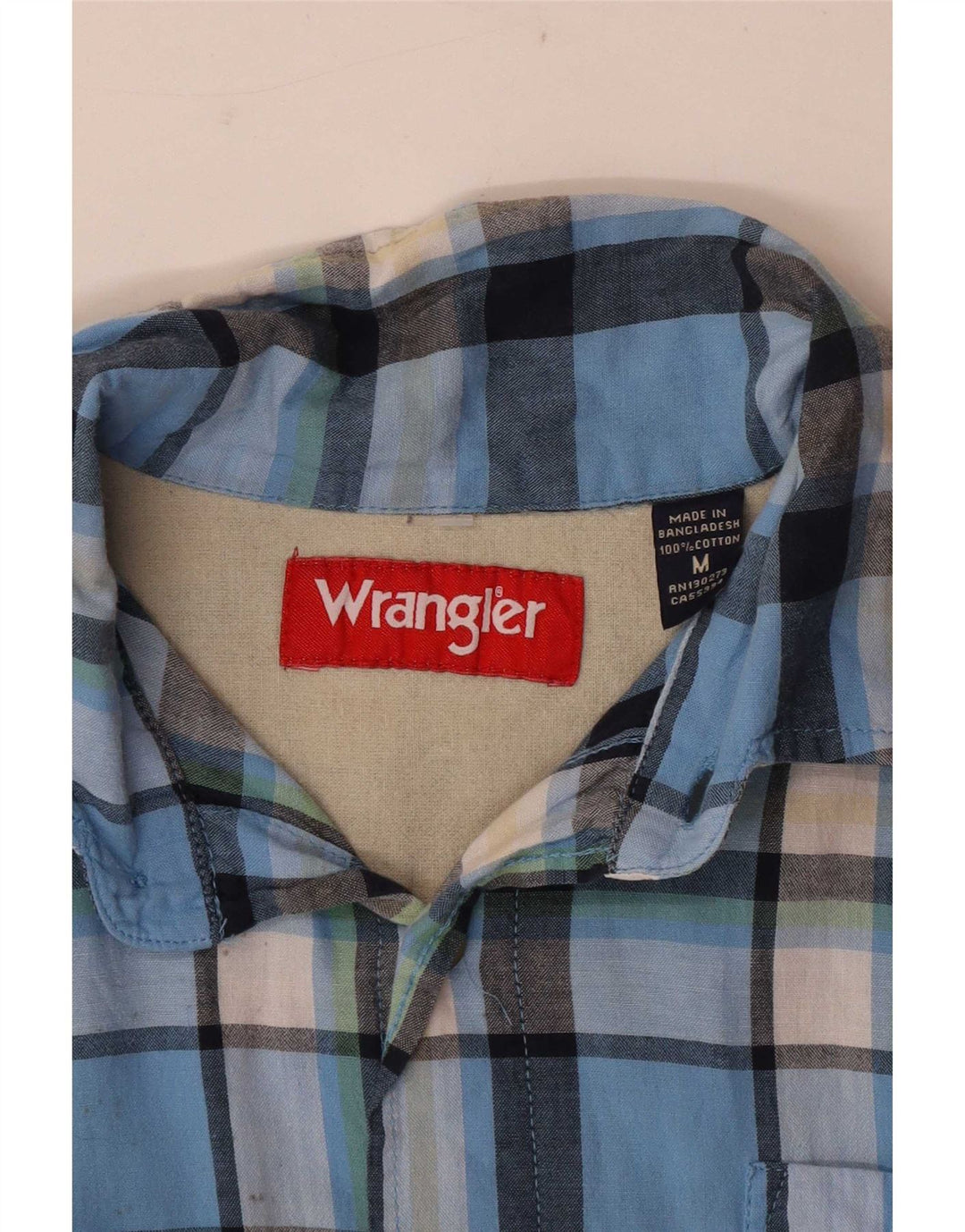 Wrangler muška košulja kratkih rukava Srednje plavi karirani pamuk