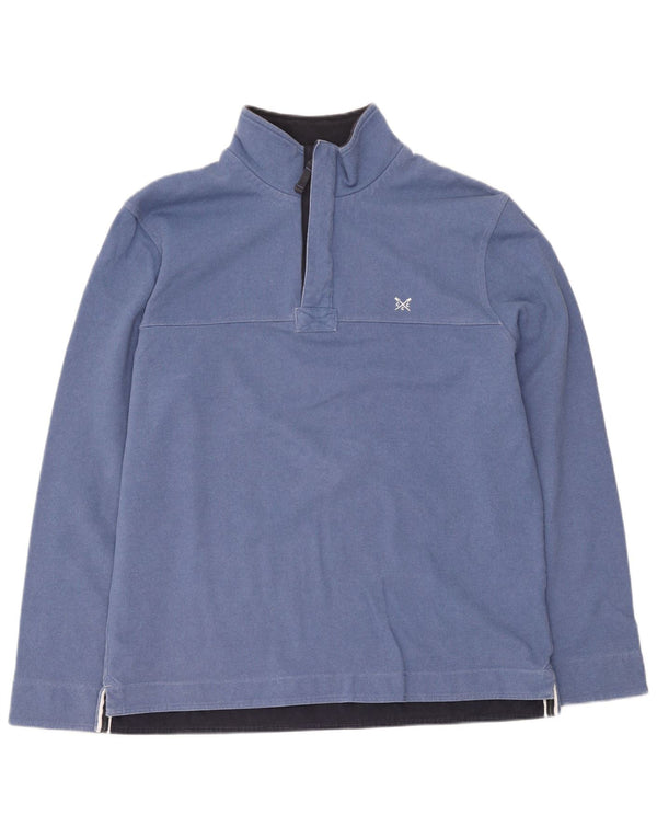 Crew Clothing Muška majica s izrezom s patentnim zatvaračem XL plavi pamuk