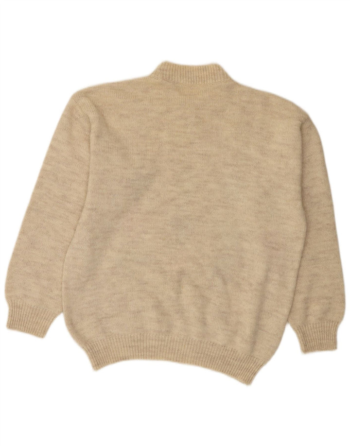 VINTAGE muški džemper s okruglim izrezom Srednje bež Argyle/Dijamant