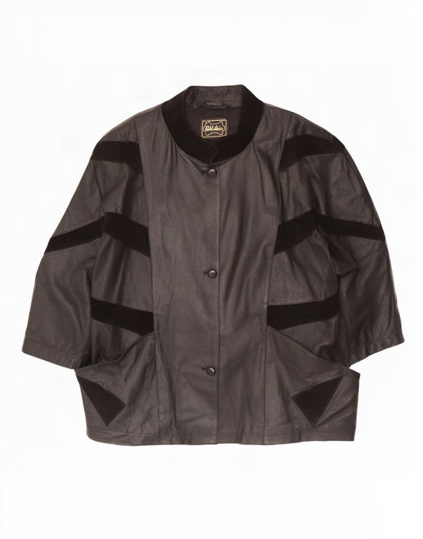 Vintage Womens 3/4 Sleeve Oversized Jacket IT 56 4XL Black Colourblock