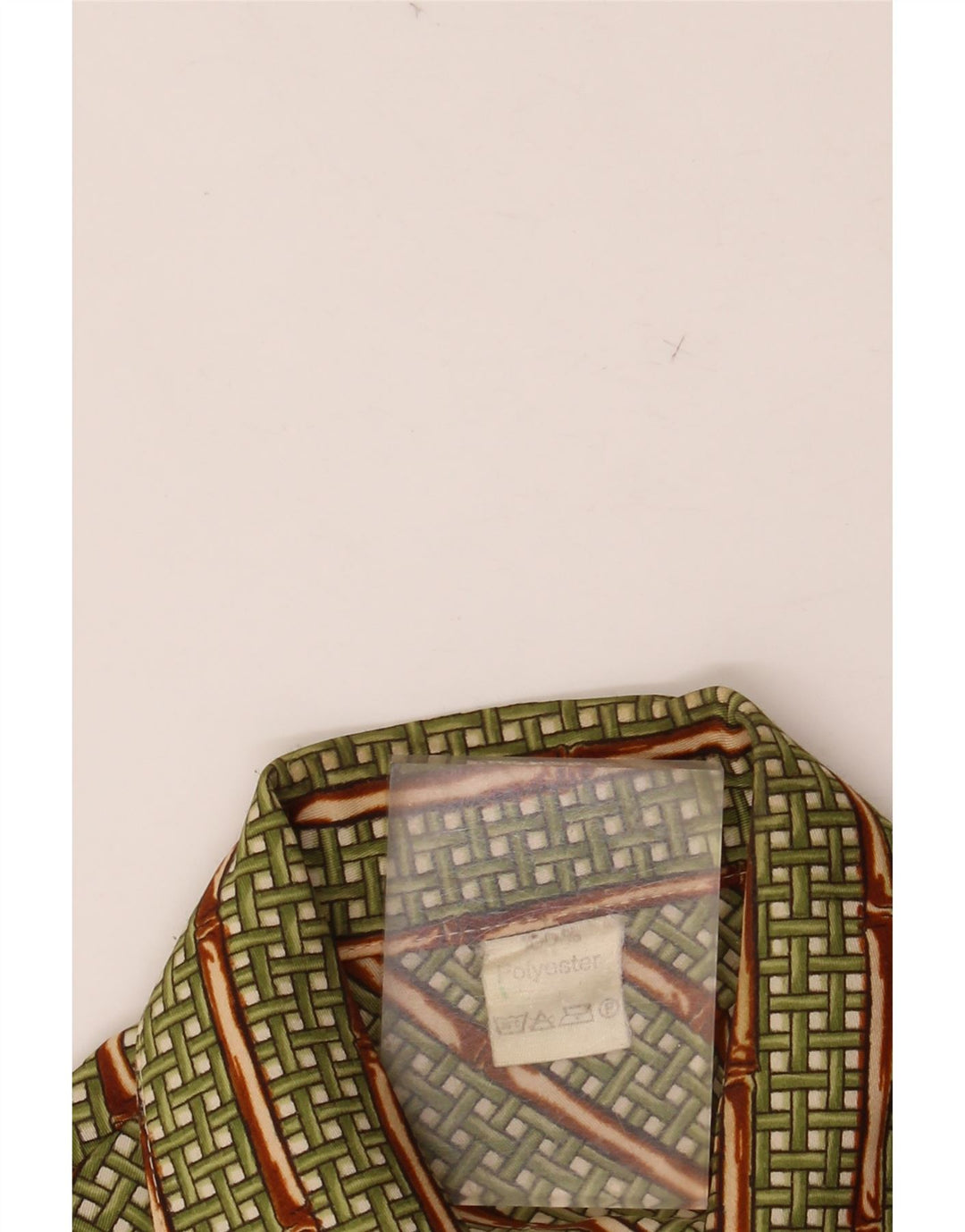 VINTAGE ženska košulja UK 12 Srednje zeleni geometrijski poliester