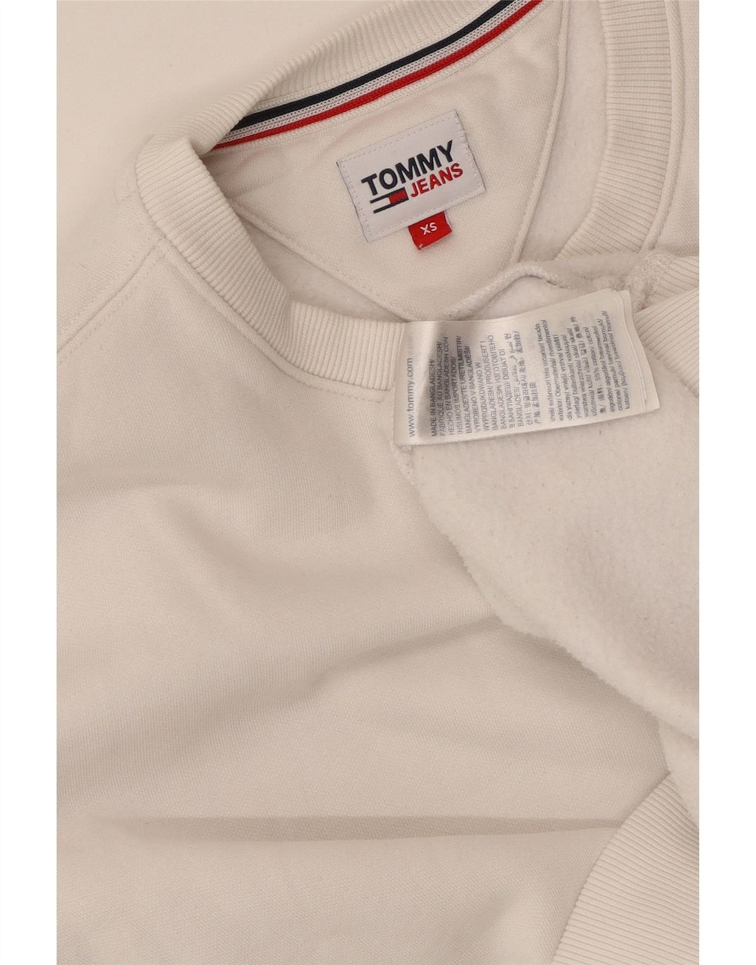 TOMMY HILFIGER Ženska prekomjerna majica s kratkim rukavima UK 6 XS Bijeli pamuk