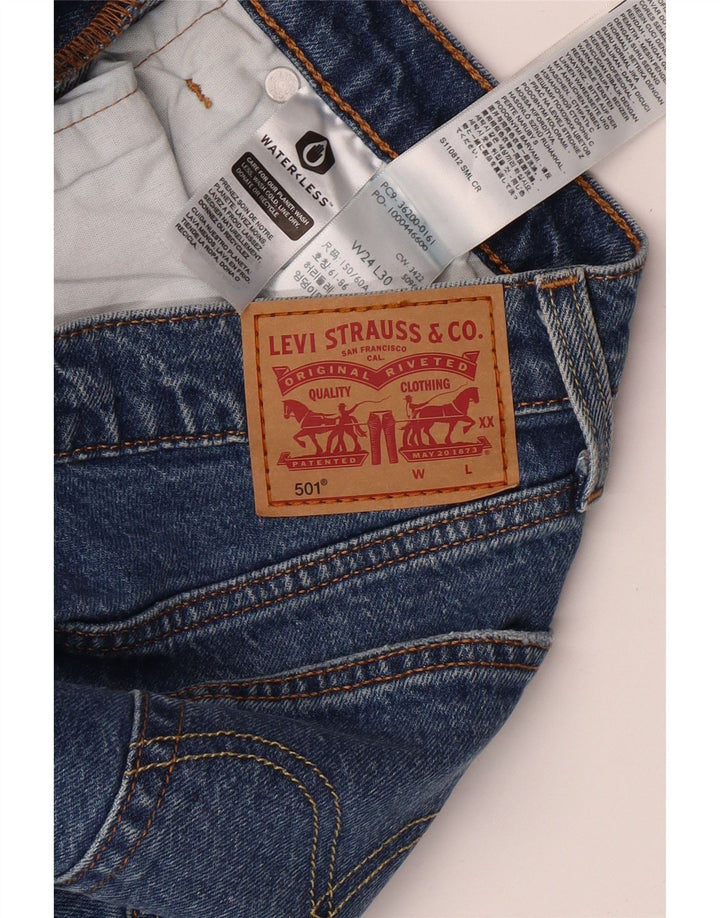 LEVI'S ženske 501 ravne traperice W24 L28 plavi pamuk