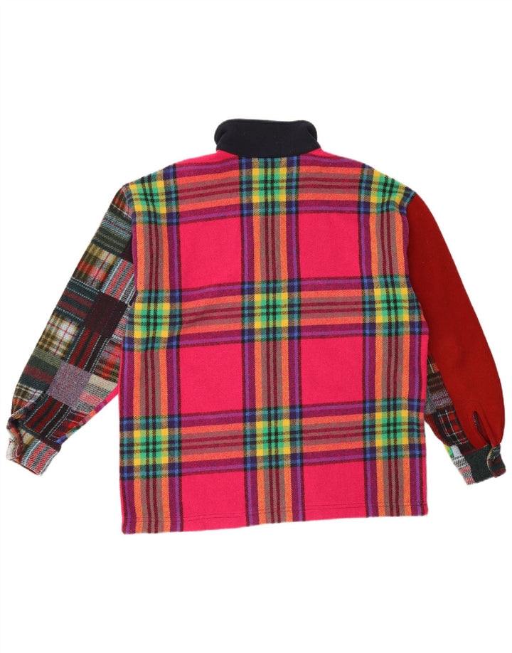 Vintage muški pulover, flanelska košulja, veliki raznobojni karirani akril