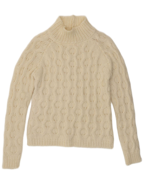 ELSANANDA ženski džemper s kornjačevim ovratnikom UK 10 Small off white akril