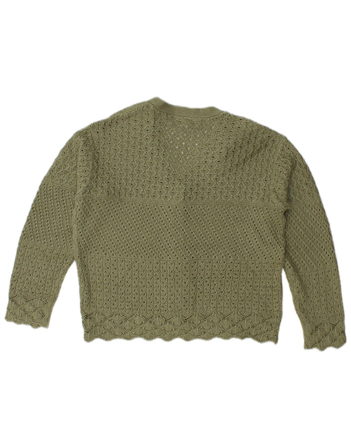 Marks & Spencer ženski prekomjerni kardigan pulover UK 10 Small Green