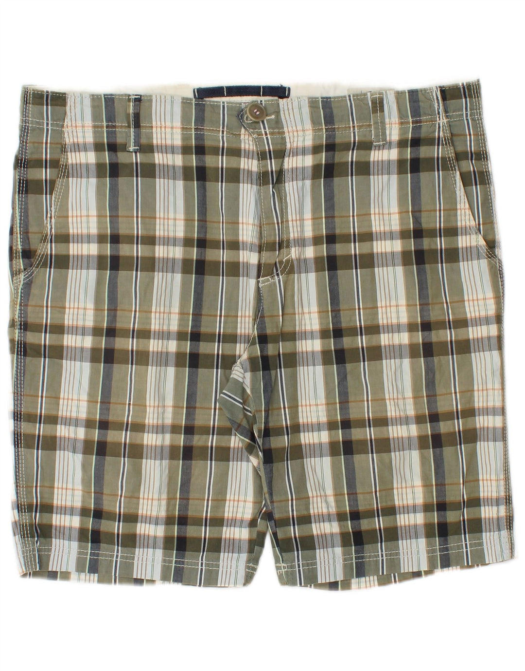 Playlife muške chino kratke hlače W36 veliki kaki karirani