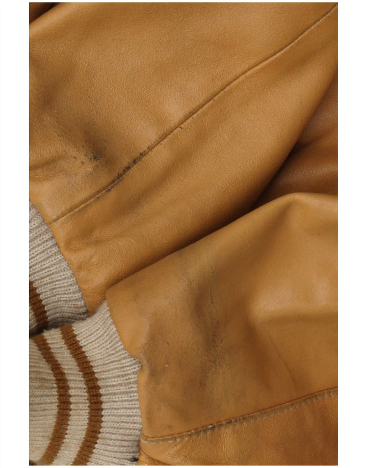 Vintage muška bomber kožna jakna UK 42 XL bež koža