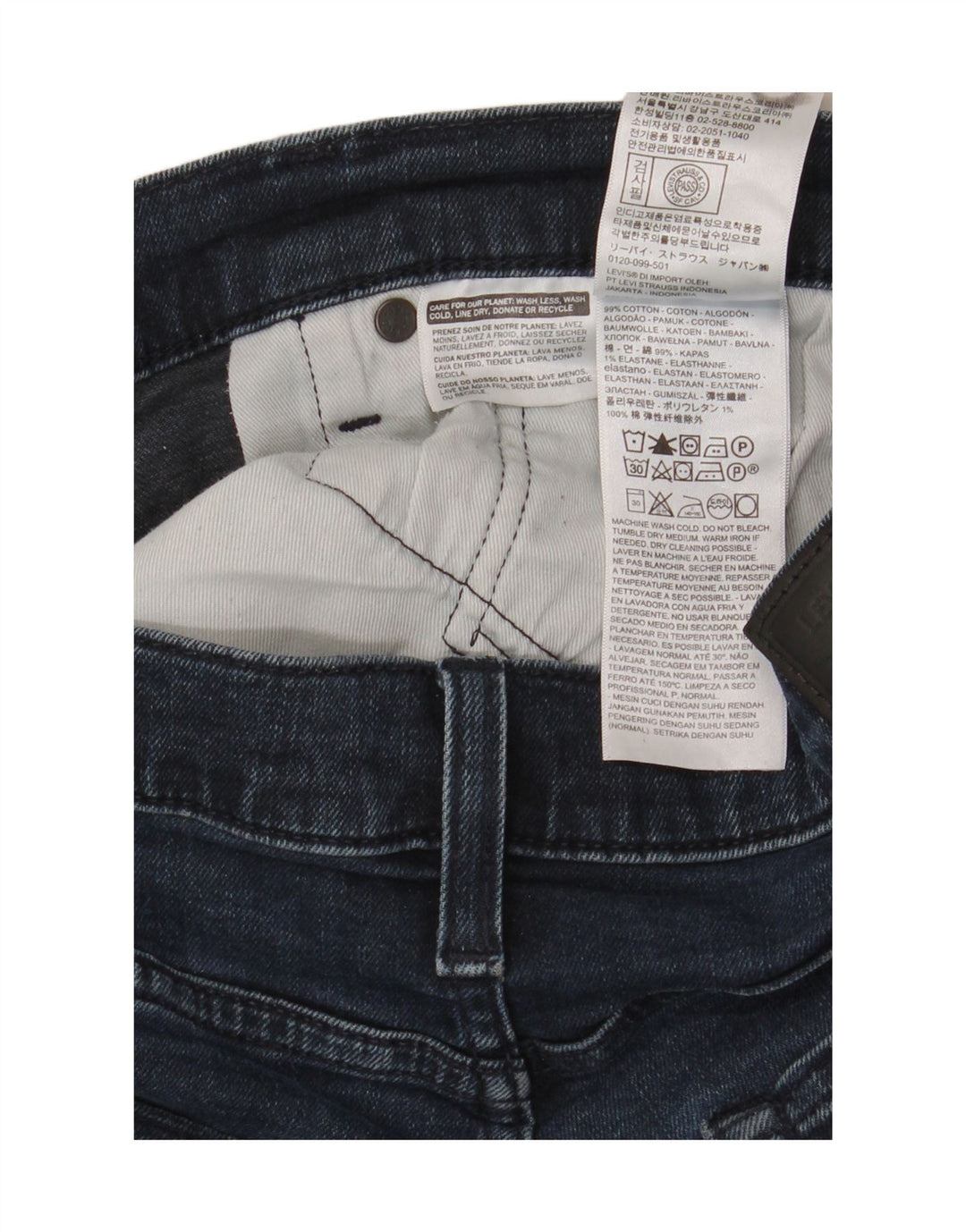Levi's muške uske traperice W36 L32 plavi pamuk