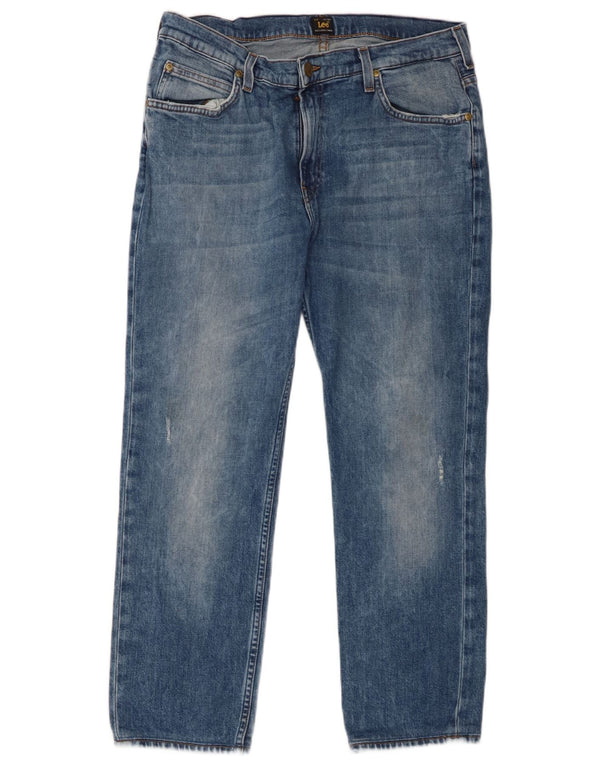 Lee Mens Rider Straight Jeans W34 L26 Plavi pamuk