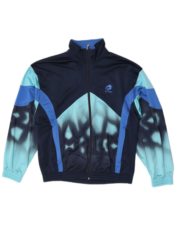 Lotto Mens Tracksuit Top Jacket UK 42/44 XL Navy Blue Colourblock Polyester
