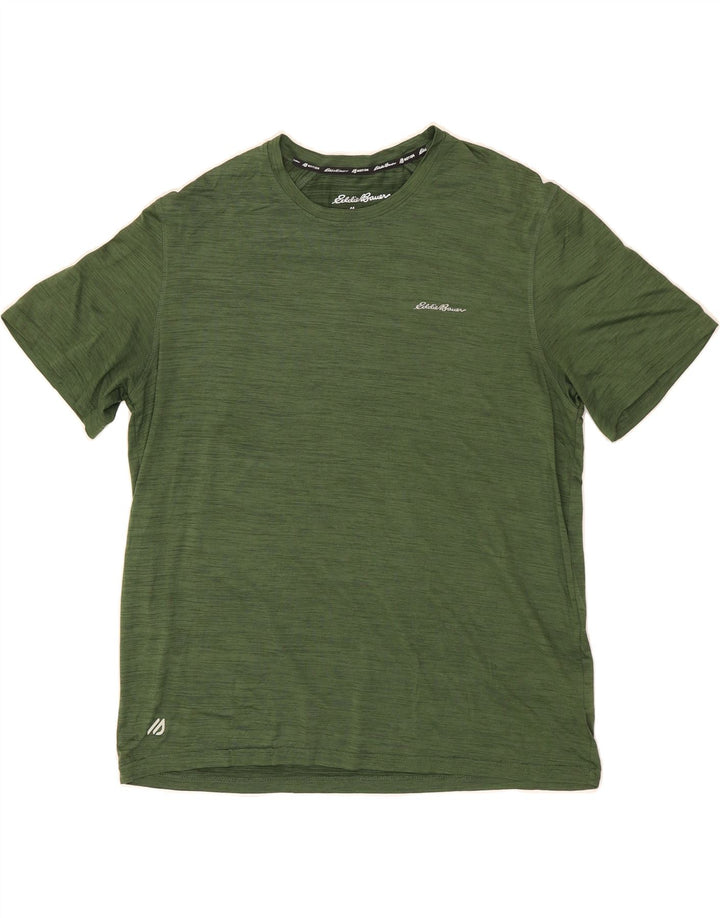 EDDIE BAUER Mens T-Shirt Top Large Green Polyester Vintage Eddie Bauer and Second-Hand Eddie Bauer from Messina Hembry 