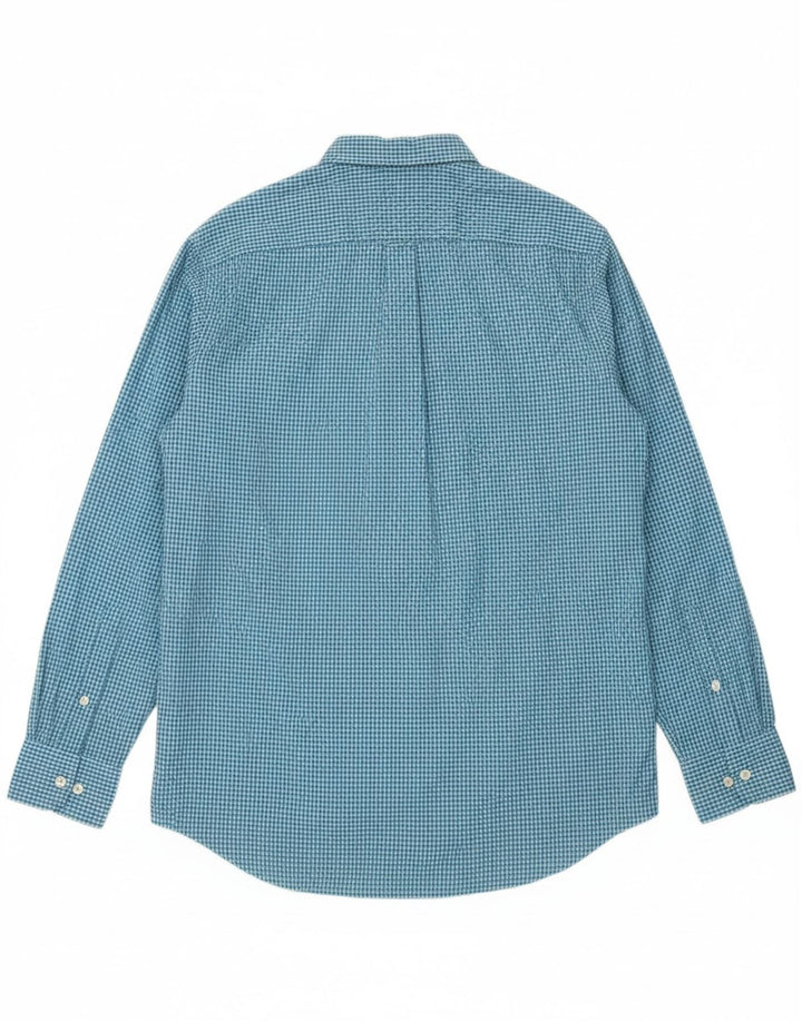 IZOD Mens Shirt Medium Blue Gingham Vintage Izod and Second-Hand Izod from Messina Hembry 
