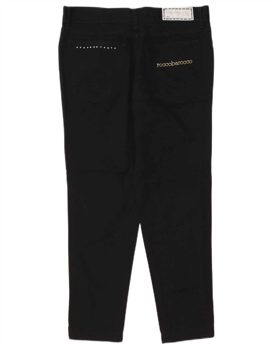 ROCCOBAROCCO ženske uske skraćene traperice IT 48 XL W34 L25 crni pamuk