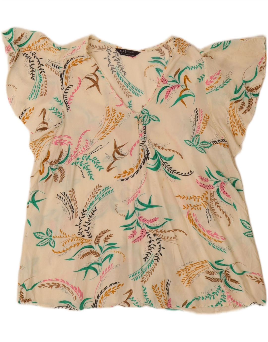 Marks & Spencer Top ženska bluza UK 14 Large Off White Floral