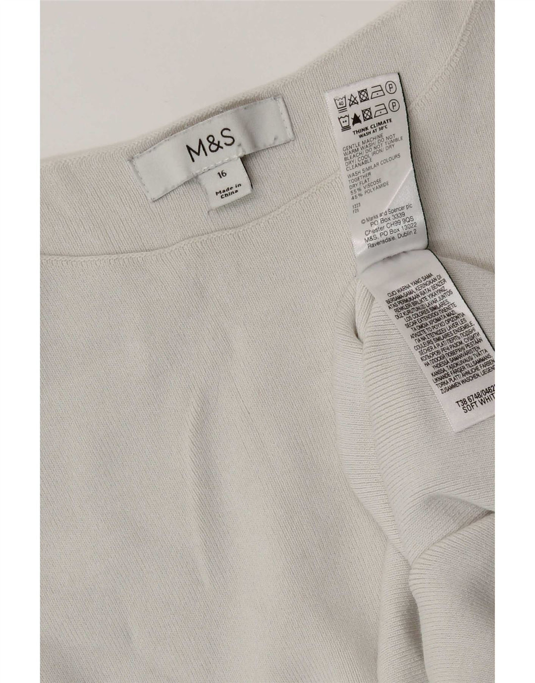 Marks & Spencer ženski prsluk UK 16 Large Off White Viskoza