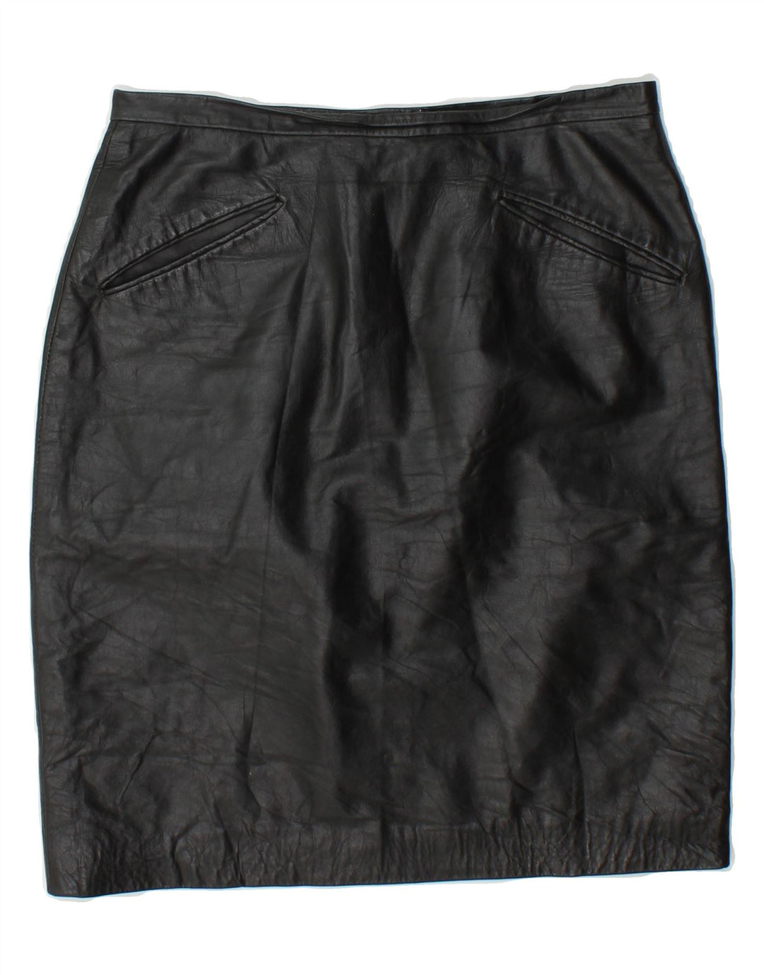 VINTAGE Womens Leather Skirt W28 Medium Black Leather Vintage Vintage and Second-Hand Vintage from Messina Hembry 