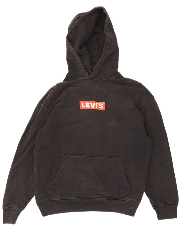 Levi's muška opuštena majica s kapuljačom s kapuljačom, srednje sivi pamuk