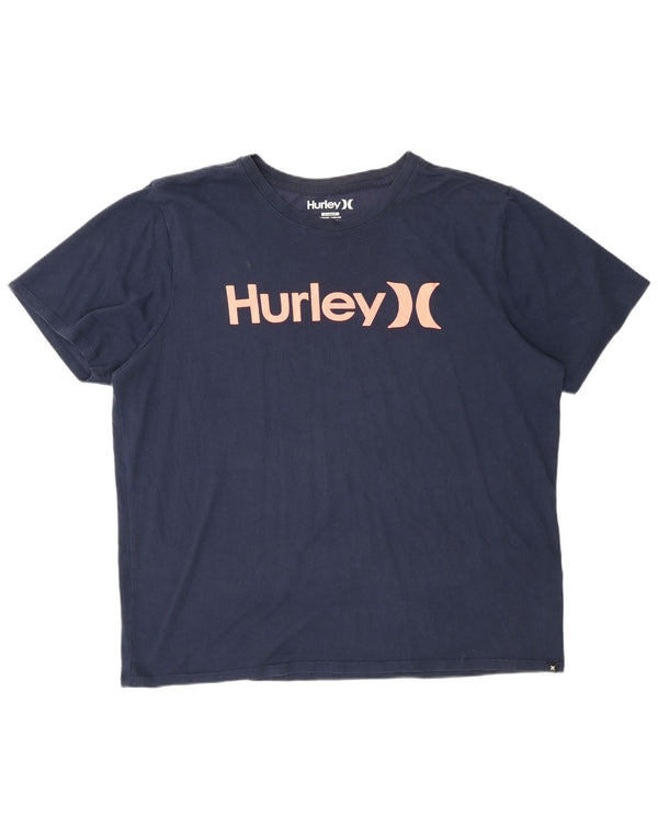 Hurley Dri Fit majica kratkih rukava s grafičkim motivima XL tamnoplavi pamuk