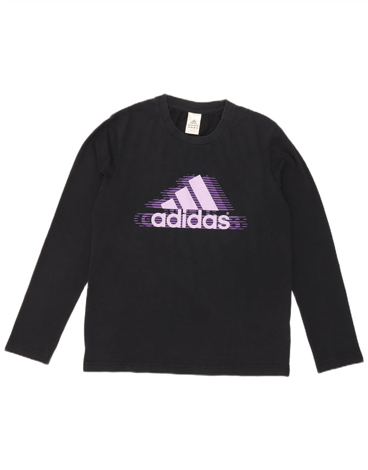 Adidas muška majica s grafičkim motivima dugih rukava srednje tamnoplava
