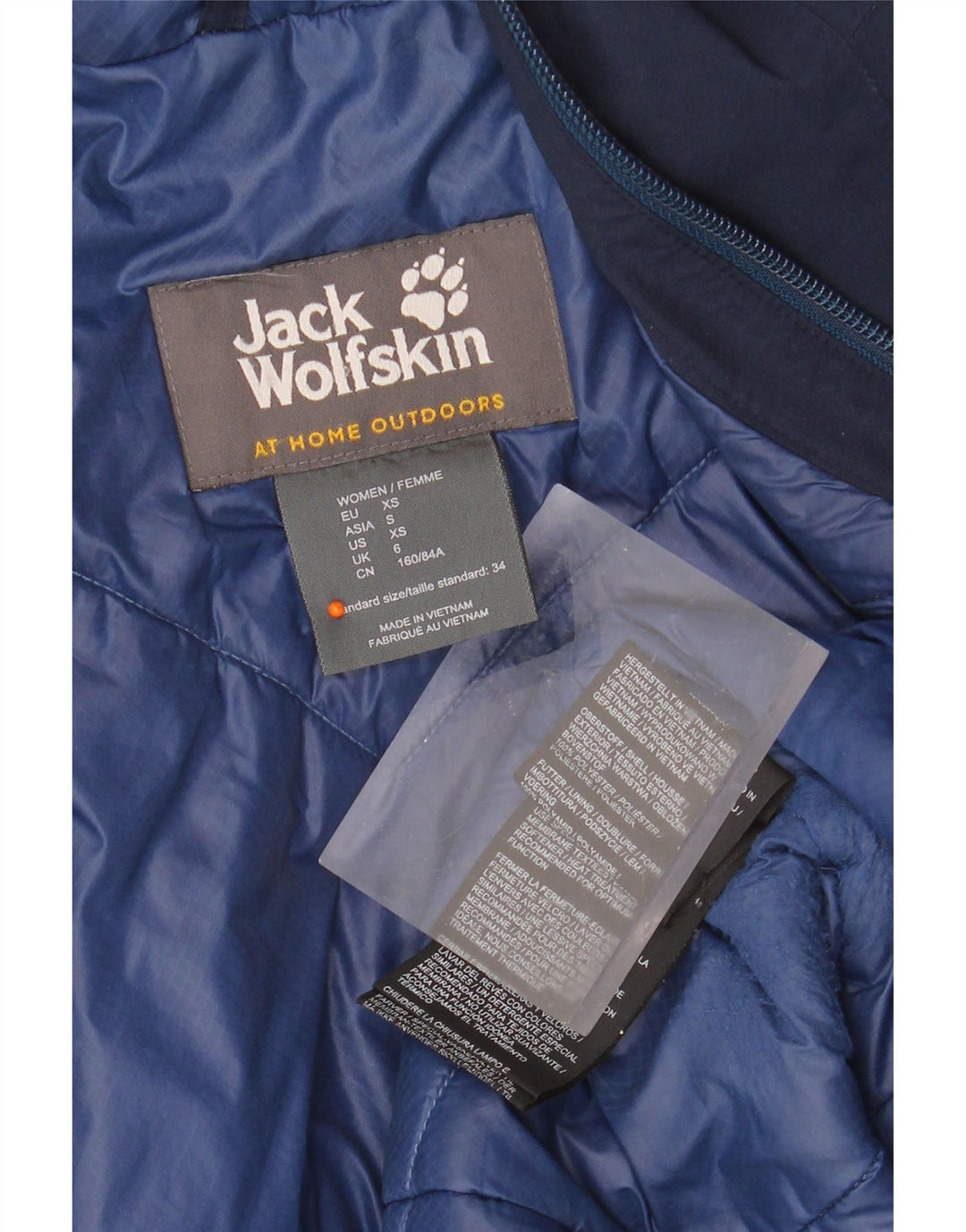 JACK WOLFSKIN Ženska prevelika vjetrovka s kapuljačom UK 6 XS tamnoplava