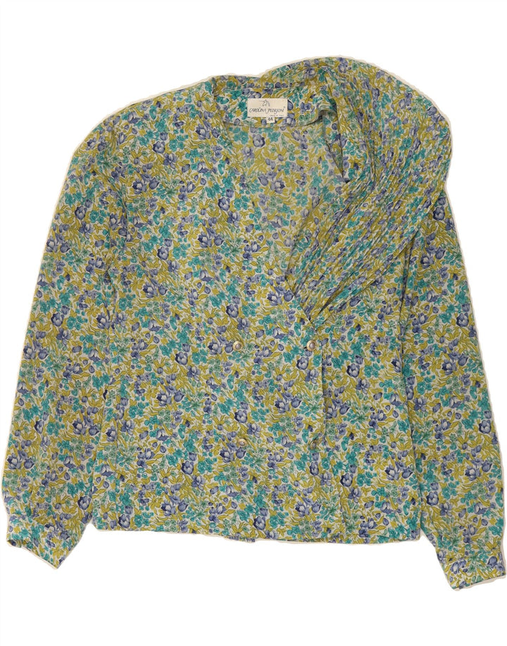 CAROLINA PEDRJONI Womens Blouse Top IT 44 Medium Multicoloured Floral Vintage Carolina Pedrjoni and Second-Hand Carolina Pedrjoni from Messina Hembry 