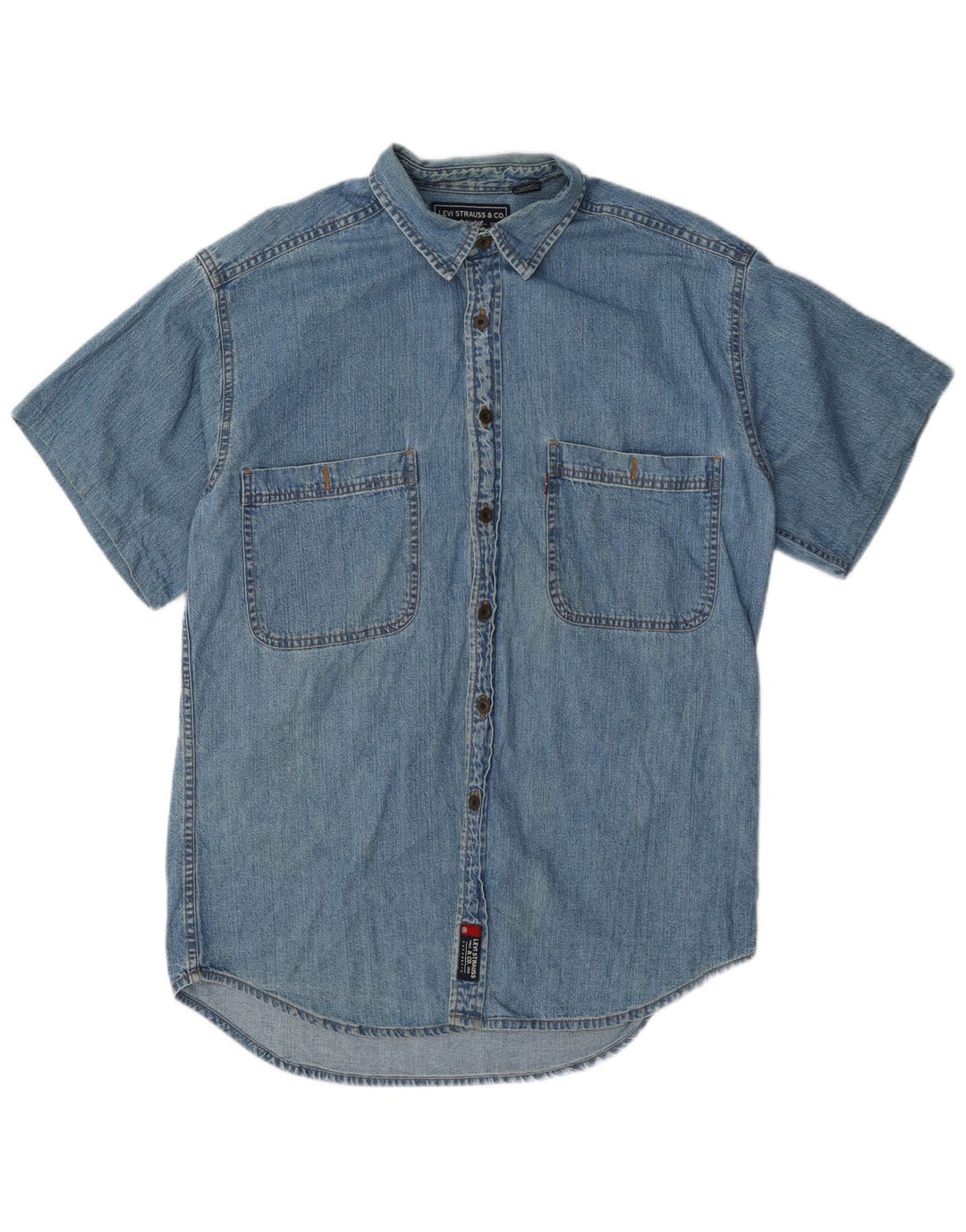 Levi's muška traper košulja kratkih rukava Srednje plavi pamuk