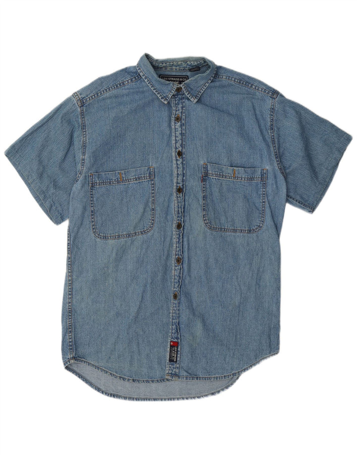 Levi's muška traper košulja kratkih rukava Srednje plavi pamuk